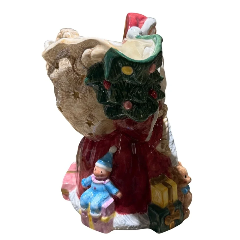 Vtg Fitz & Floyd Omnibus Santa Christmas Pitcher 1994 Christmas Tree Presents 9